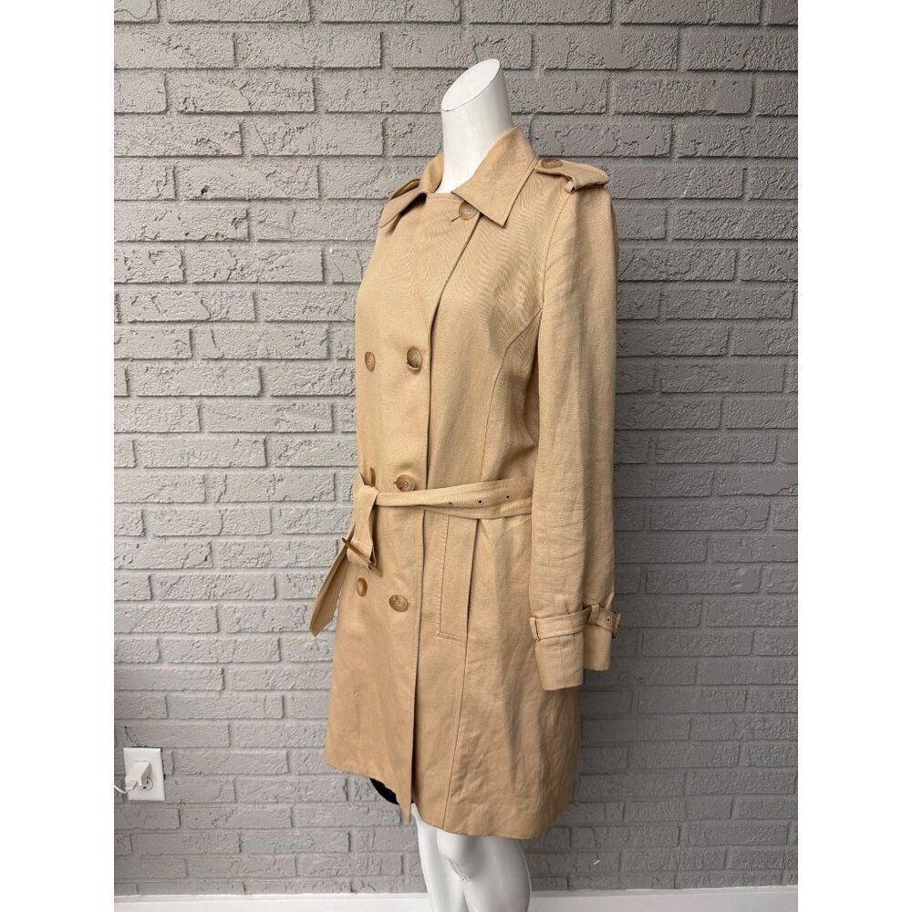 Jones New York Women’s Tan Double Breasted Trench Coat Size M - Picture 6 of 11